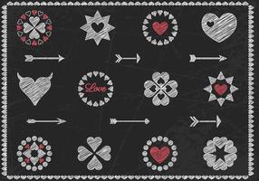 Chalk Drawn Heart Vector and Arrow Vector Pack