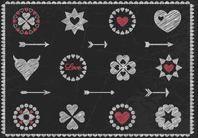 Chalk Drawn Heart Vector and Arrow Vector Pack