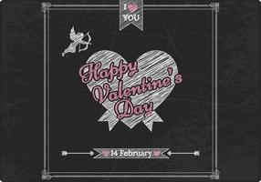 Chalk Drawn Valentine's Day Vector Background