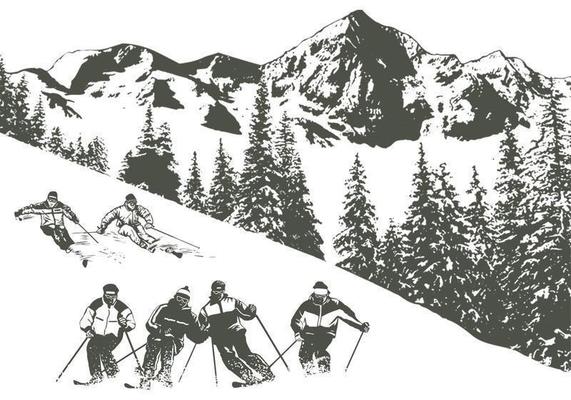 Snow Skiing Vector Pack