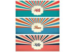 Vintage Sunburst Timeline Cover Vector Template Pack