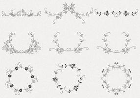 Hand Drawn Flower Frame Vector Pack