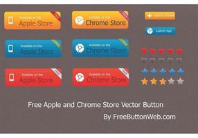 Free Apple and Chrome Store Vector Button