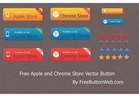 Free Apple and Chrome Store Vector Button