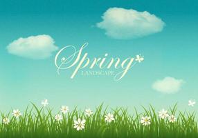 Textured Spring Landscape Vector Background