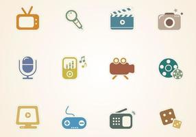 Multimedia Sticker Icons Vector