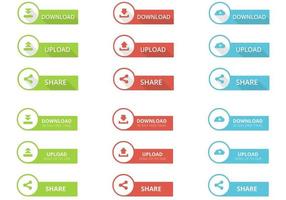 Download Upload Flat Buttons Vectors