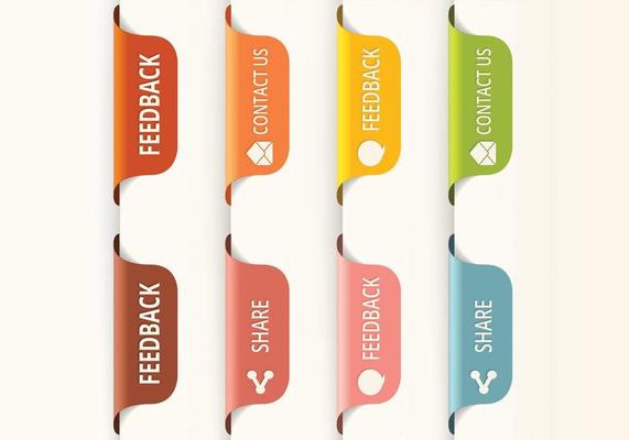 Vertical Feedback Tab Button Vectors