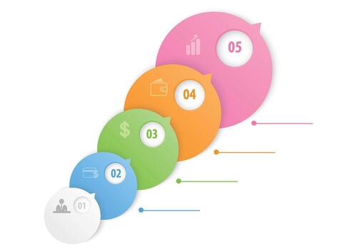 Bubble Option Steps Template Vector