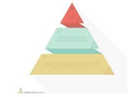 Flat Origami Pyramid Vector