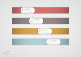 Horizontal Modern Ribbon Steps Design Vector Set