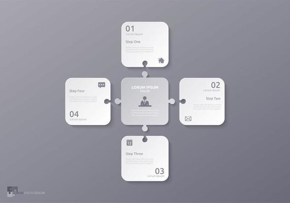 Puzzle Pieces Design Template Vector