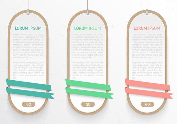 Cardboard Paper Label Tag Vector Set
