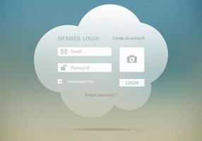 Cloud Login Form Vector