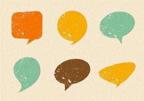 Grunge Retro Speech Bubbles Vector Set