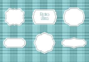 White Retro Labels Vector Set