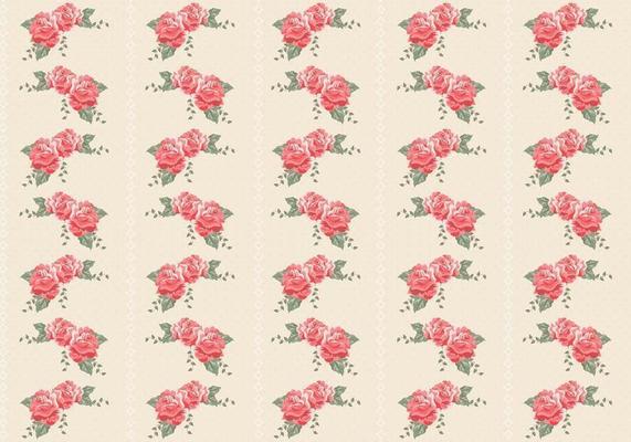 Retro Roses Seamless Pattern Vector