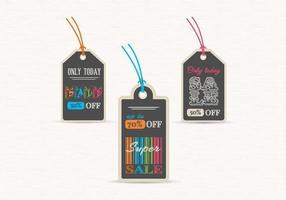 Chalk Board Sale Label Tags Vector Set