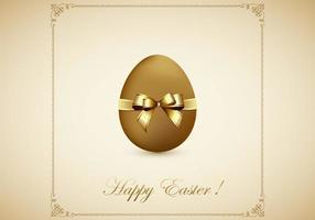 Golden Egg Happy Easter Vector