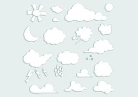 Sketched Nubes Tiempo Vector Set