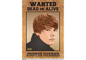 Cartel querido de Justin Bieber vector