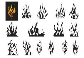 Conjunto de vectores de llamas de fuego