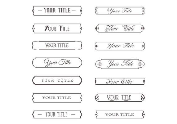 Retro Vintage Title Frame Vector Set