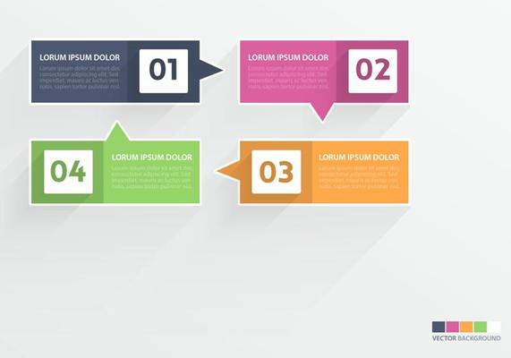 Flat Speech Bubble Infographic Vector Set
