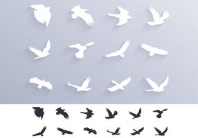 Las aves de la oración Siluetas Vector Pack