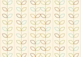 Outlined Retro Flowers Vector Pattern