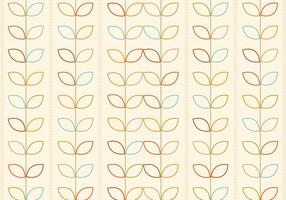 Outlined Retro Flowers Vector Pattern