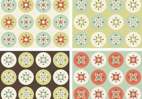 Retro Flowers Vector Patterns