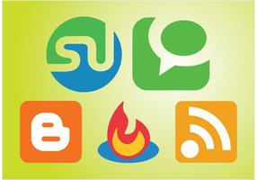Iconos de la comunicación social vector