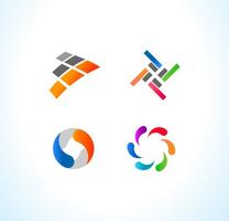 Iconos coloridos del logotipo vector