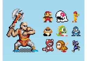 Personajes de juego de 8 bits vector