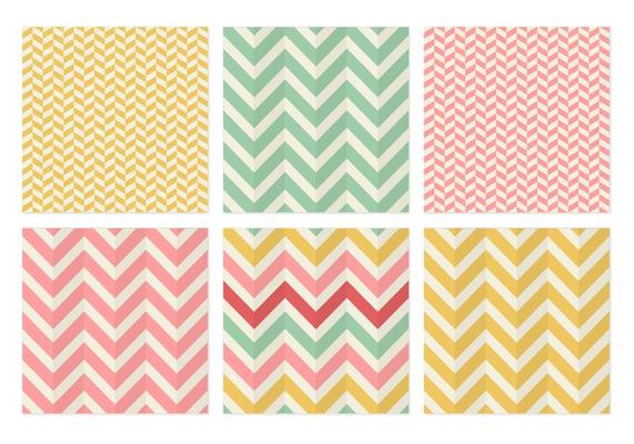 Herringbone Chevron Seamless Vector Patterns