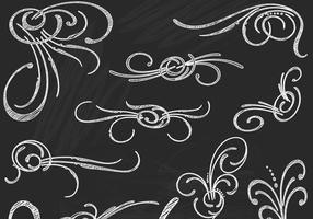 Chalk Drawn Flourish Elements Vector Pack