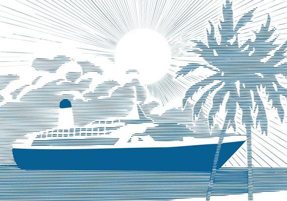 Cruise Ship Background Vector