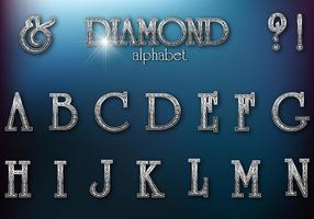 Diamond Studded Retro Alphabet Vector