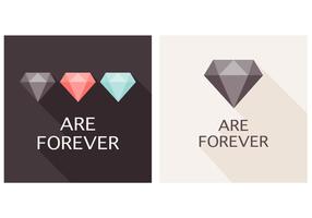 Diamantes planos son Forever Vector de fondo