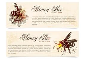 Honey Bee Banners Vector Set