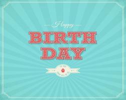 Retro Happy Birthday Typographical Background Vector