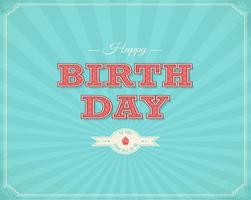 Retro Happy Birthday Typographical Background Vector