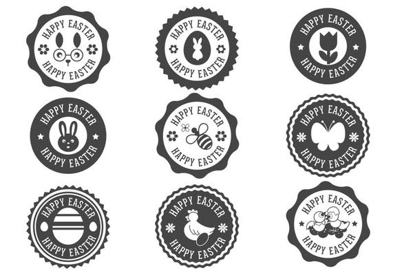 Happy Easter Label Vectors