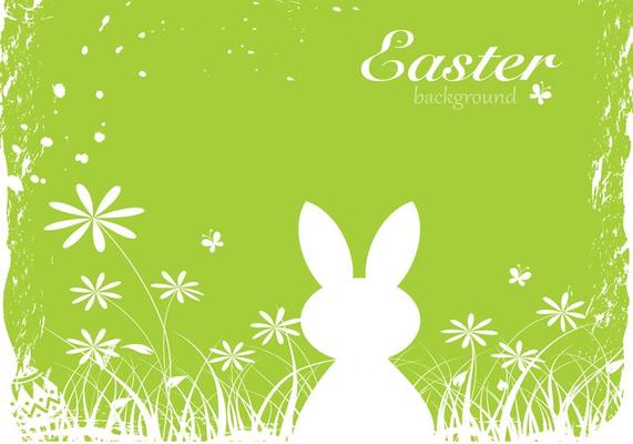 Green Easter Bunny Vector