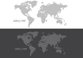 Black and White Dotted World Map Vector