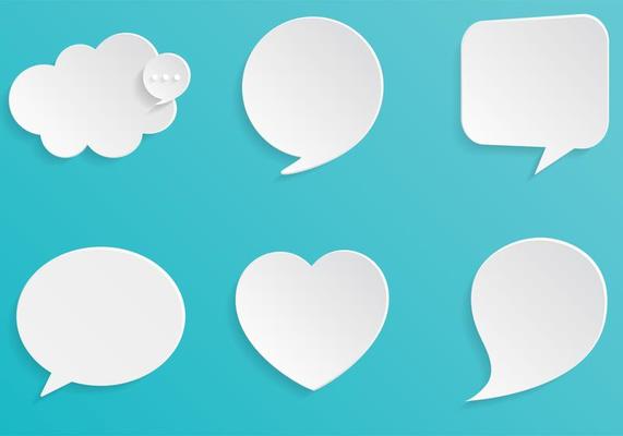 3D Speech Bubbles Vector Set