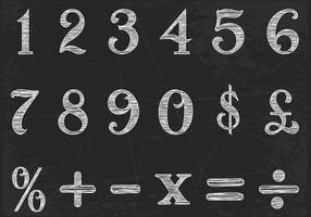 Chalk Drawn Numbers Vector Set