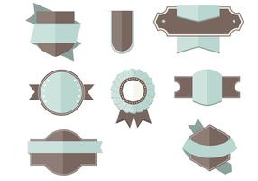 Flat Labels Ribbons Vector Set