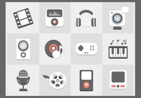 Conjunto de iconos vectoriales de iconos multimedia vector